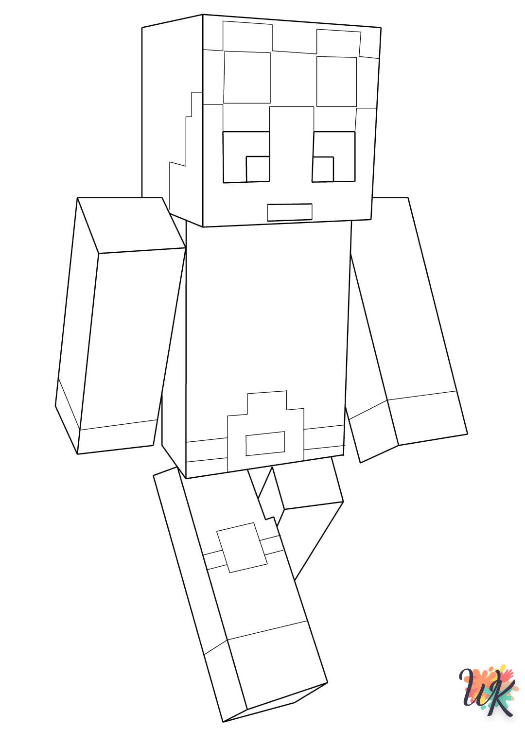 coloriage minecraft  pour enfant de 7 ans