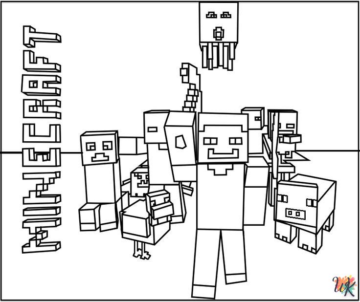 image de coloriage minecraft  pour enfant