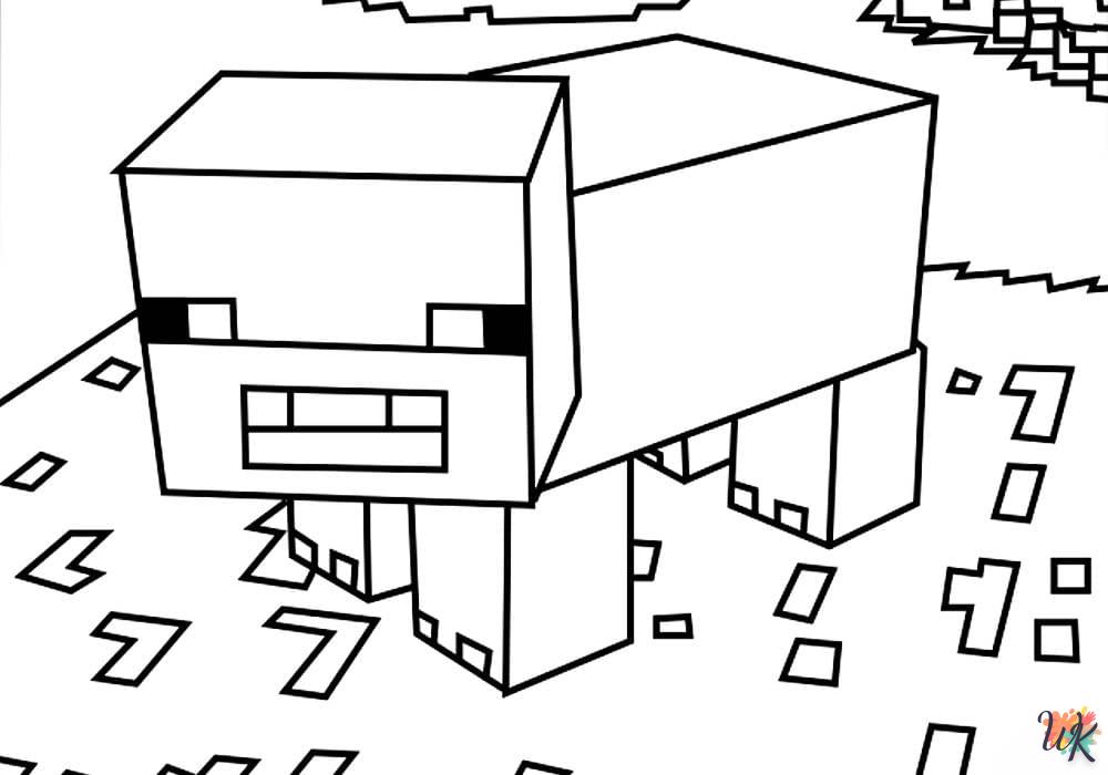 coloriage minecraft  et decoupage