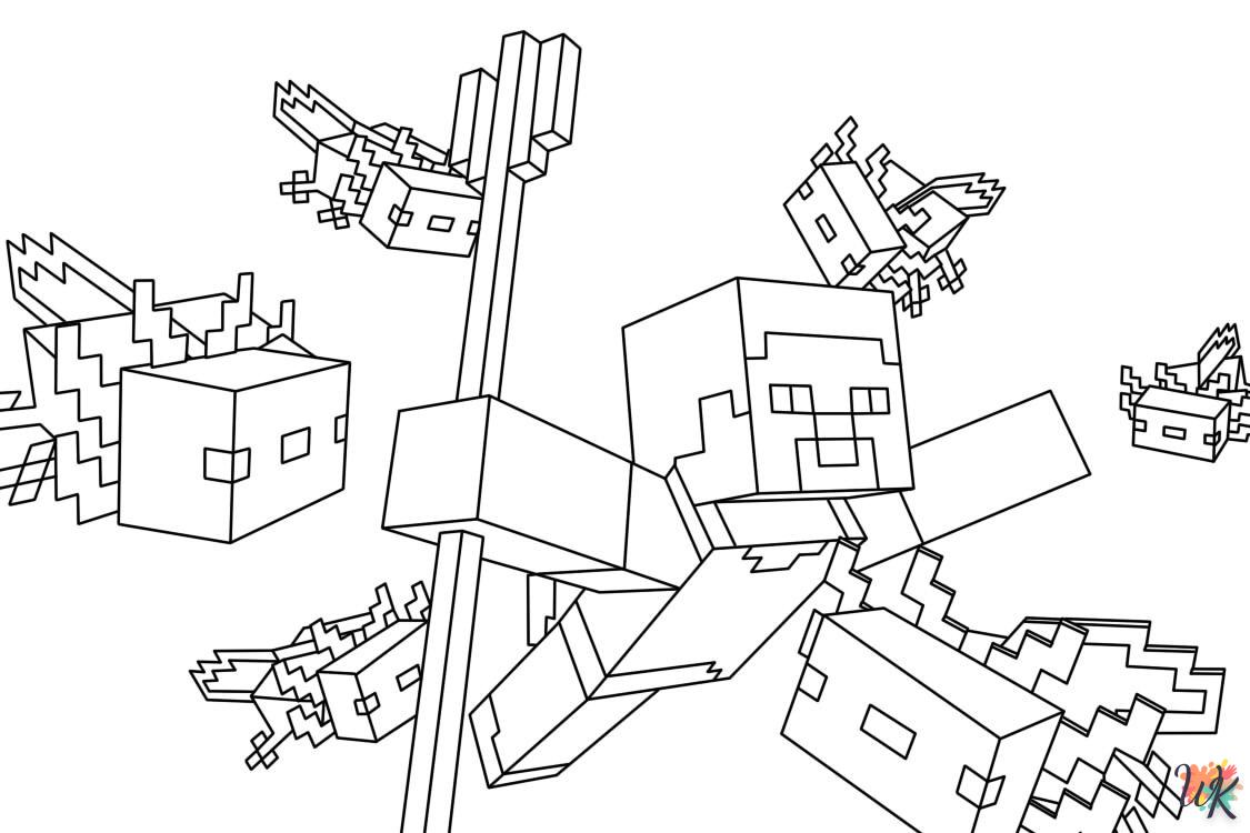 coloriage minecraft  d'enfant a imprimer