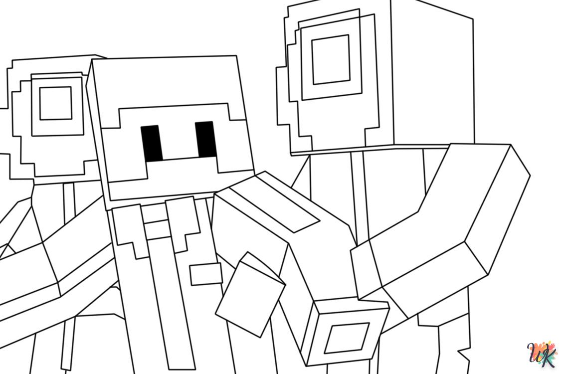 coloriage minecraft  gratuit a imprimer