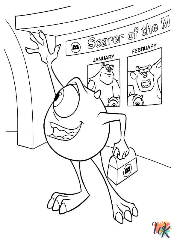 coloriage Monster Inc  à imprimer pour enfant de 2 ans