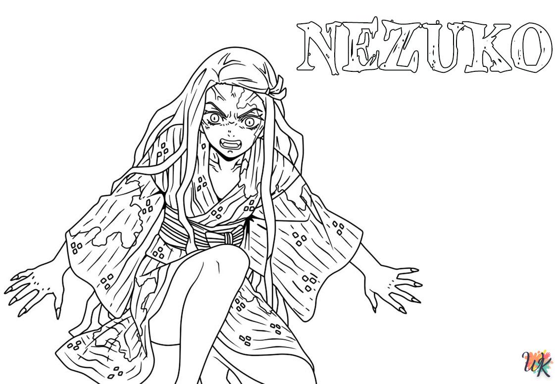 coloriage Nezuko  magique à faire en ligne