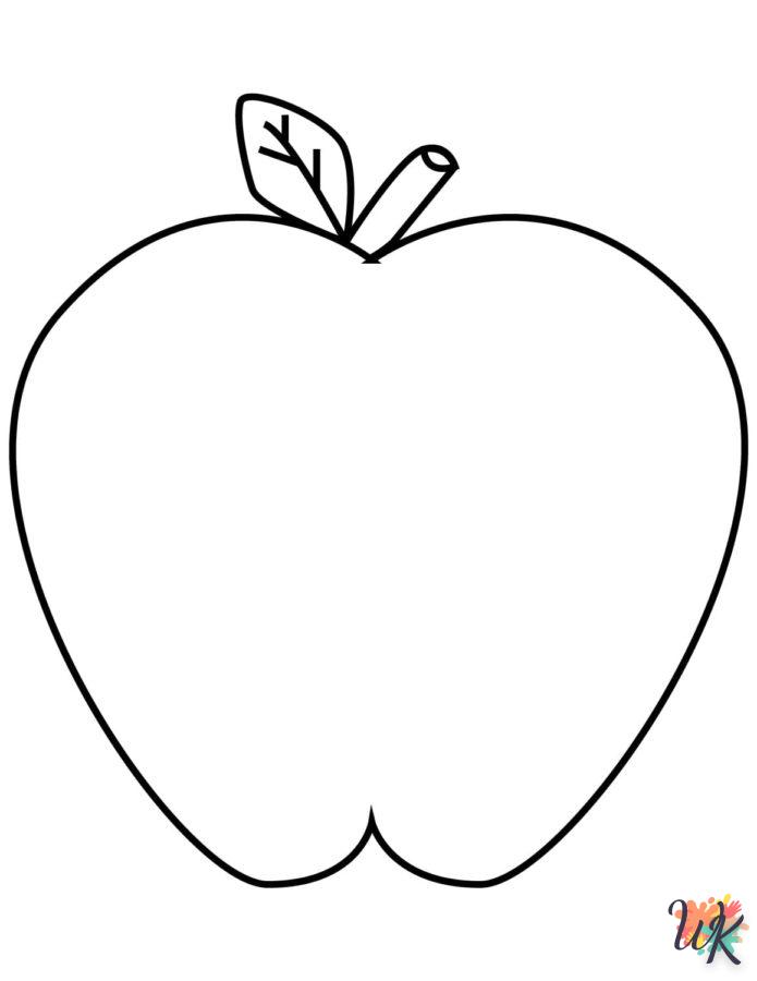 coloriage pomme  et découpage à imprimer