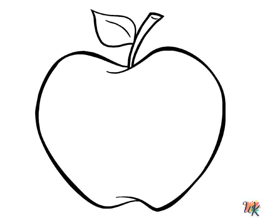 coloriage pomme  à imprimer pour enfant de 6 ans