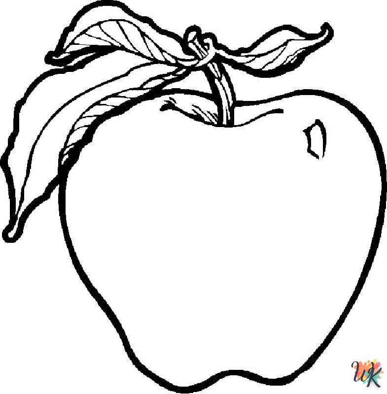 coloriage pomme  à imprimer pour enfant de 10 ans