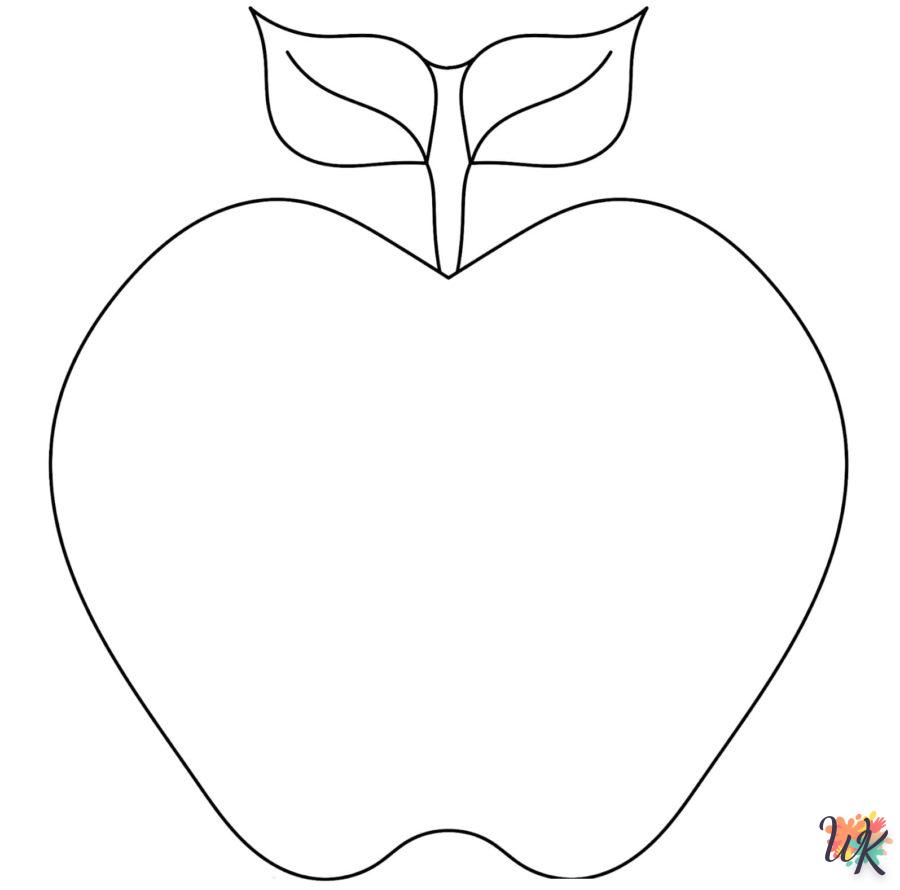 coloriage pomme  à imprimer pour enfant de 9 ans