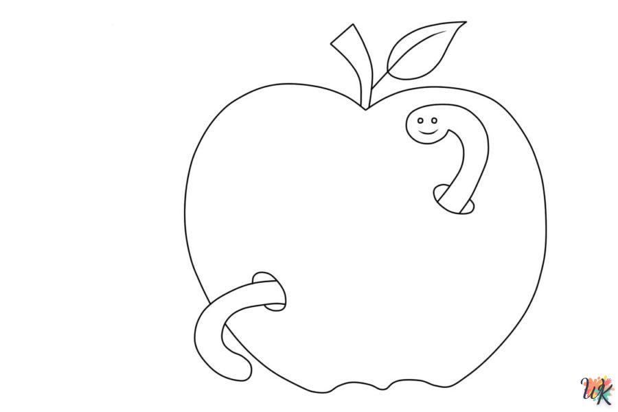 coloriage pomme  pour enfant de 8 ans