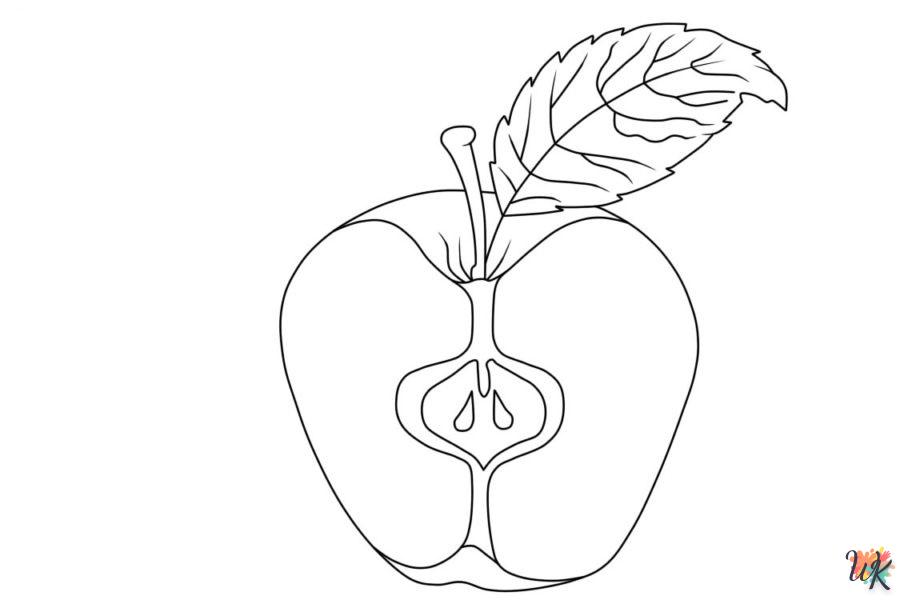 coloriage pomme  pour enfant gratuit