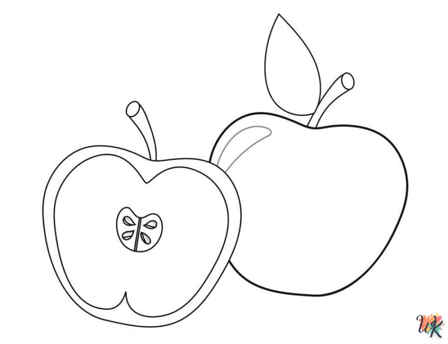 coloriage pomme  pour enfant de 8 ans