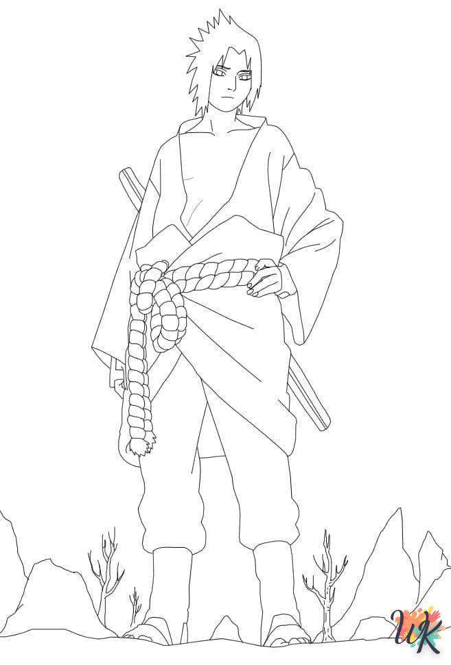 coloriage Sasuke  et apprentissage