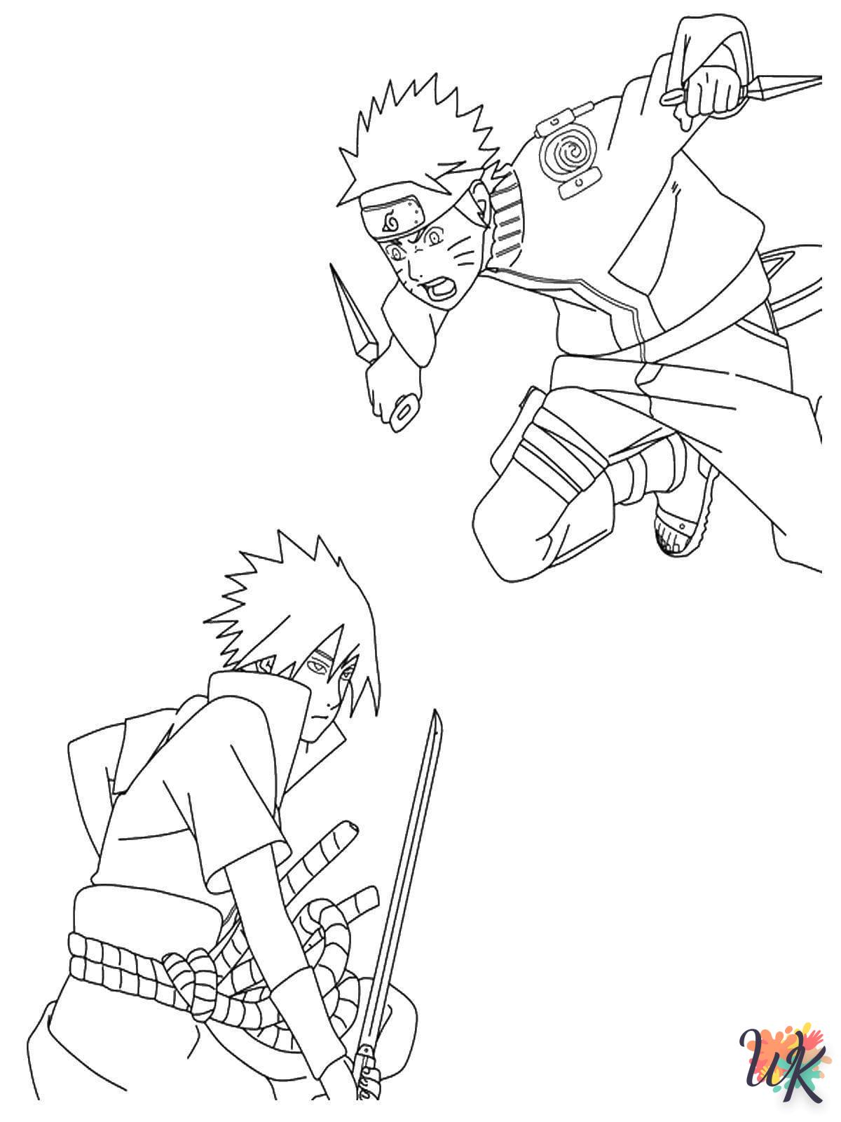 alphabet coloriage Sasuke  en ligne