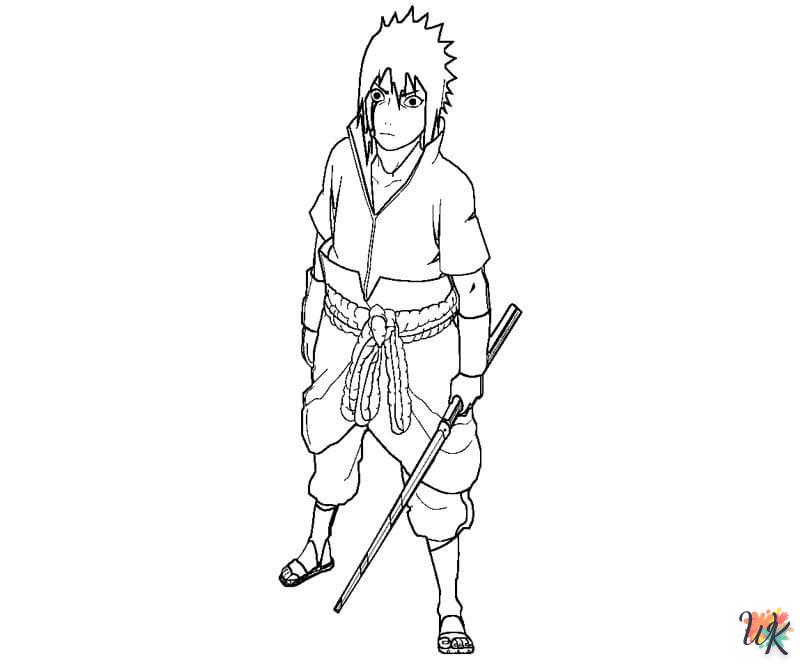 coloriage Sasuke  et apprentissage