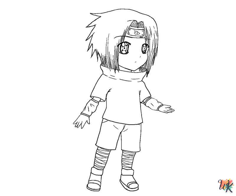 coloriage Sasuke  et apprentissage