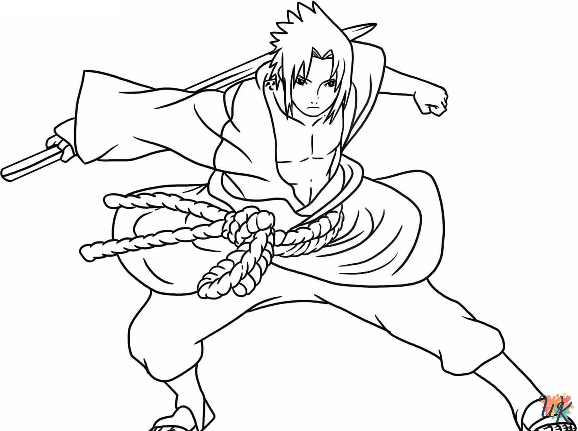 coloriage Sasuke  à imprimer pour enfant de 9 ans