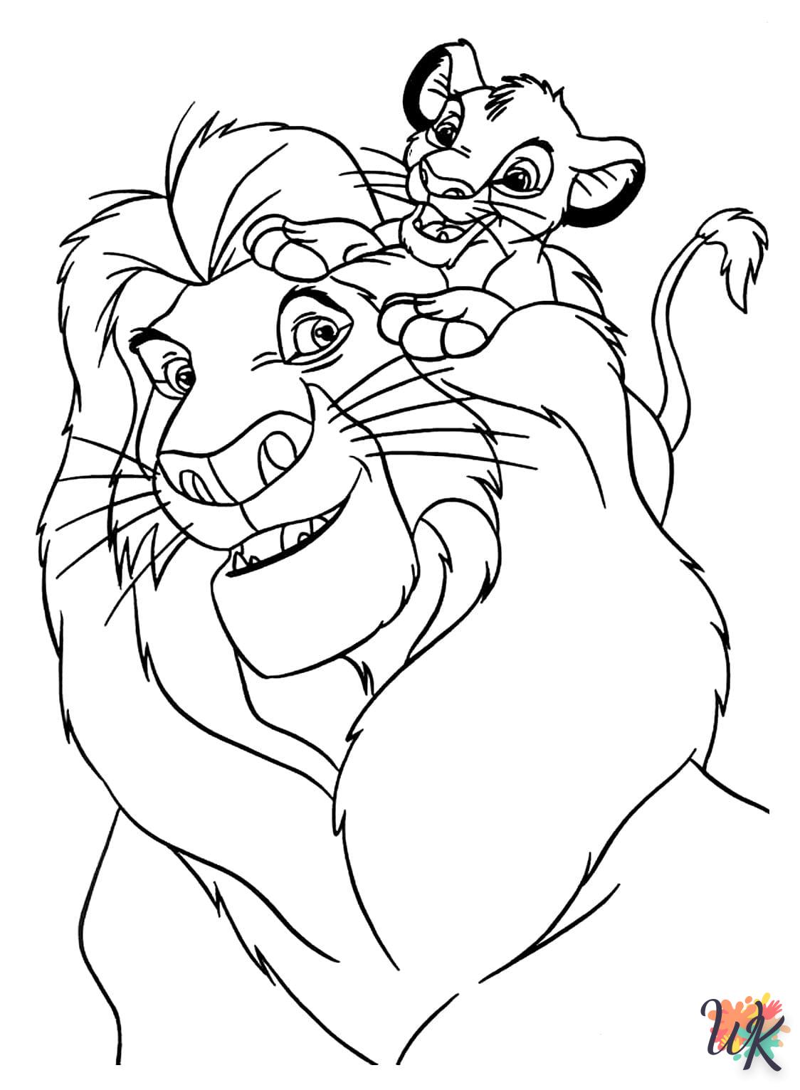 coloriage Simba  pour enfant de 2 ans