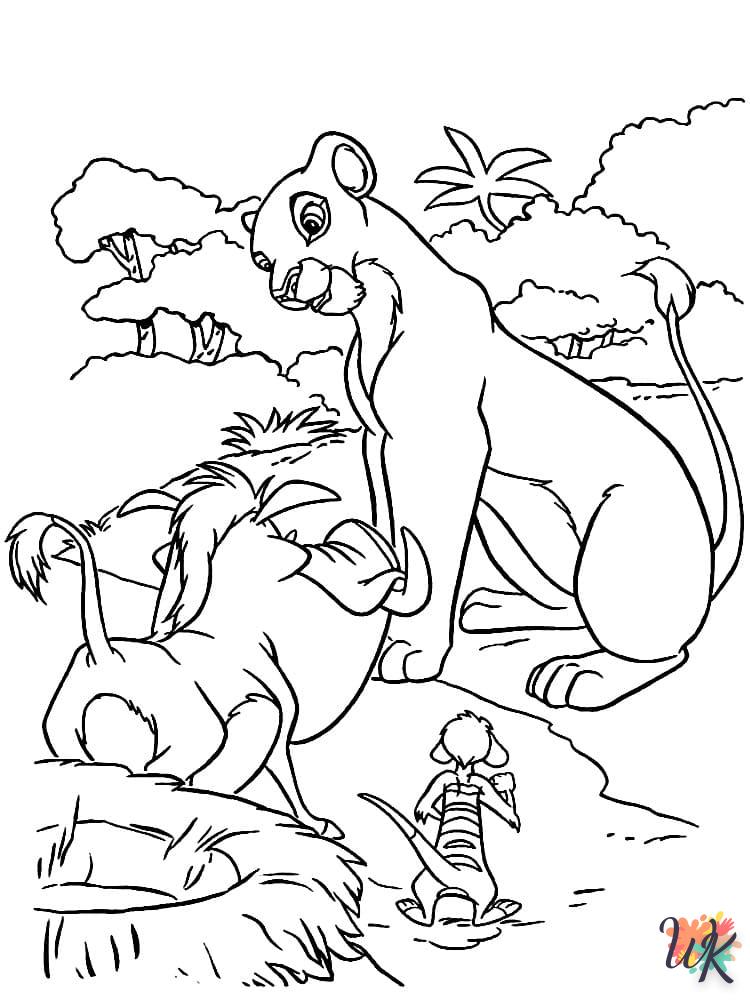 coloriage Simba  a imprimer pour enfant de 4 ans