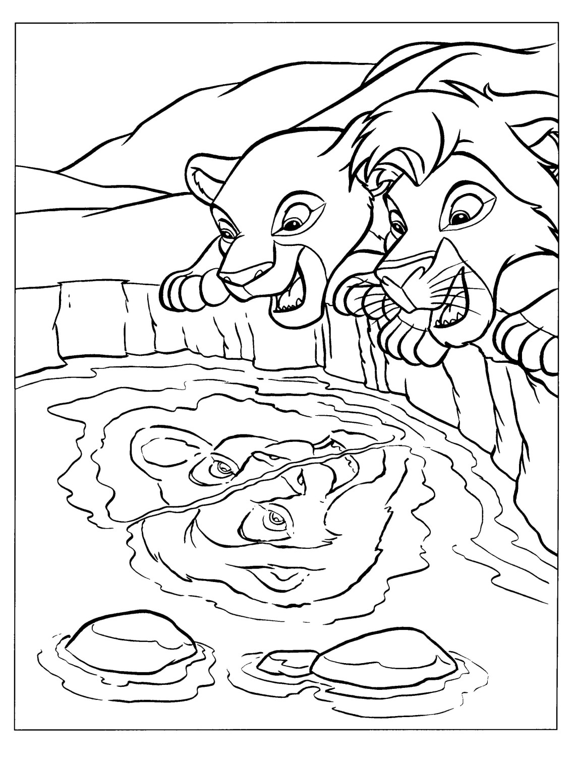 Happy Color Simba Runs Coloriage Simba gratuites et amusantes pour les enfants