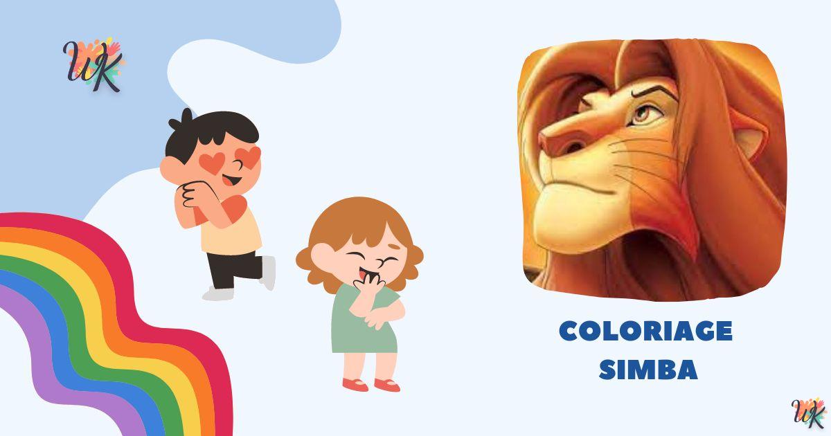 Coloriage Simba gratuites et amusantes pour les enfants