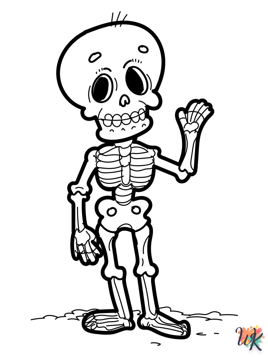 coloriage Squelette  gratuit à imprimer