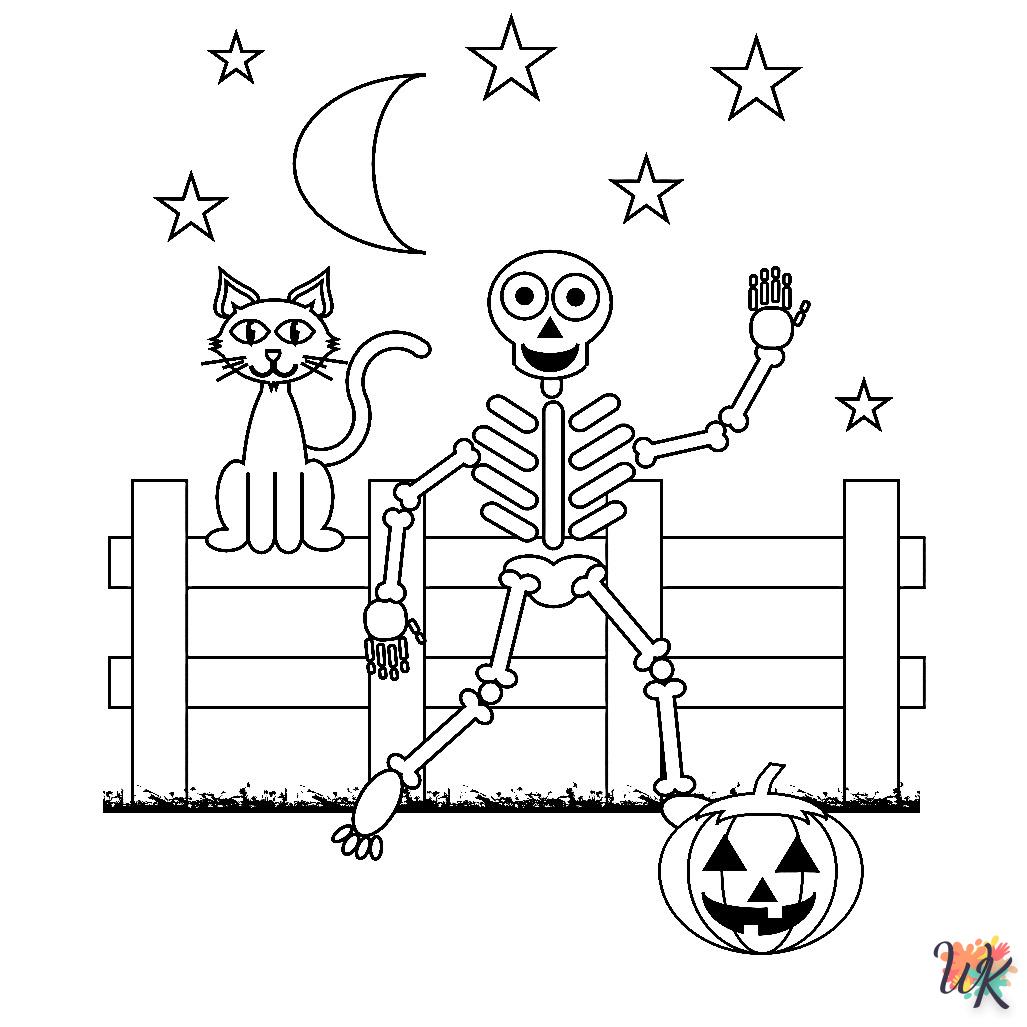 coloriage Squelette  à imprimer pour enfant de 3 ans