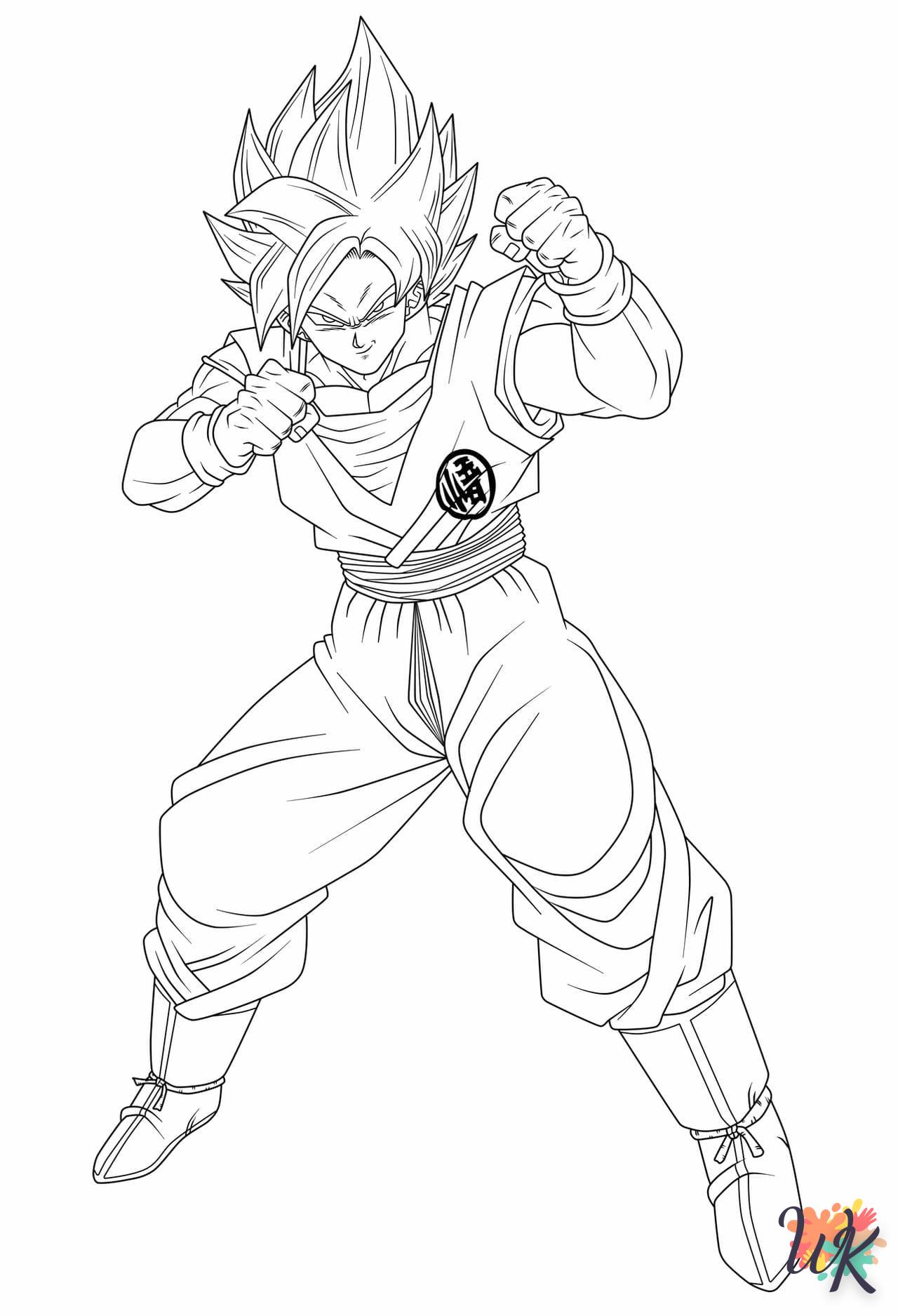 coloriage Super Saiyan  enfant 5 ans à imprimer