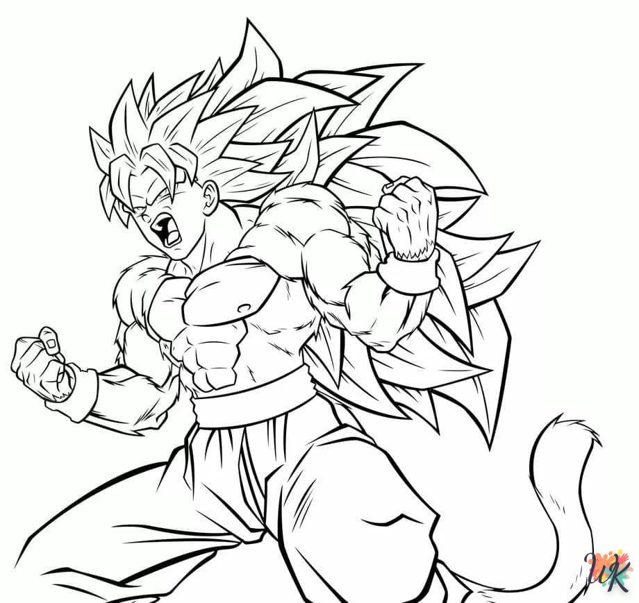 coloriage Super Saiyan  enfant à imprimer