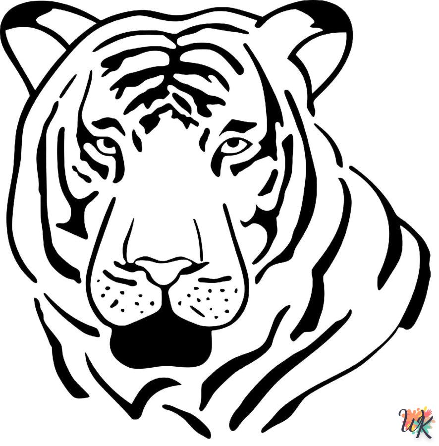 coloriage Tigre  et decoupage