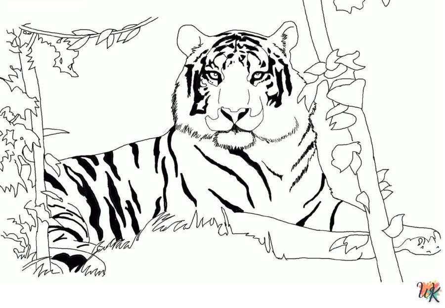 activité coloriage Tigre  en ligne