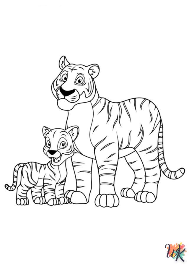 coloriage Tigre  à imprimer pour enfant de 2 ans