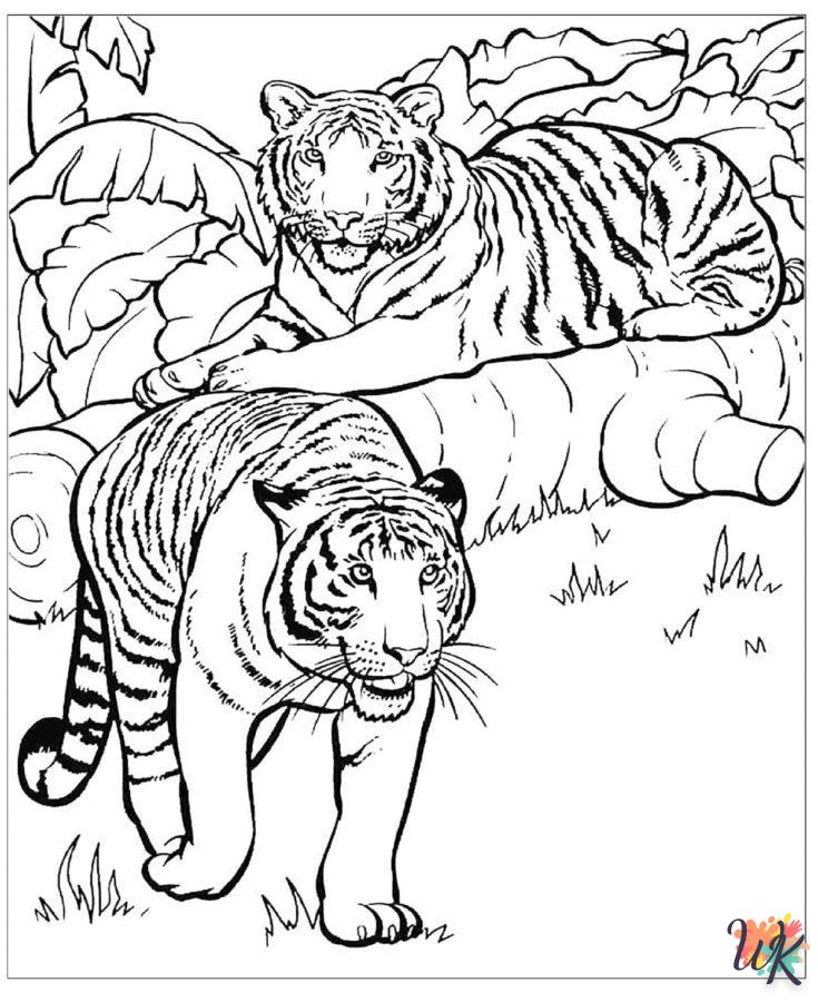 coloriage Tigre  bebe animaux a imprimer gratuit