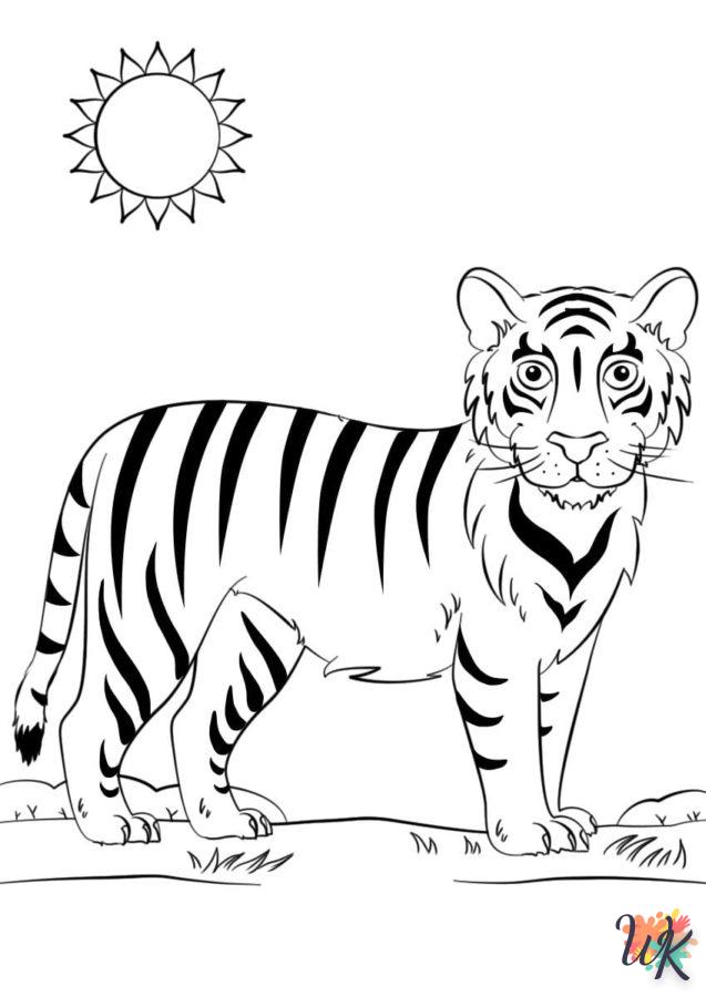 coloriage Tigre  pour enfant de 6 ans