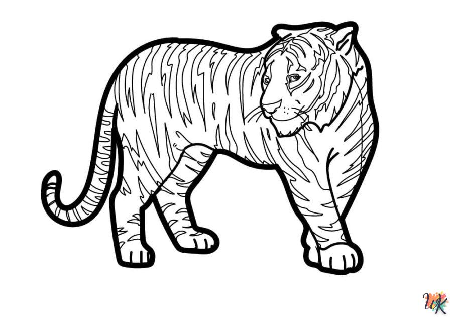 coloriage Tigre  et apprentissage