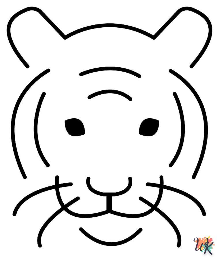 coloriage Tigre  à imprimer pour enfant de 2 ans