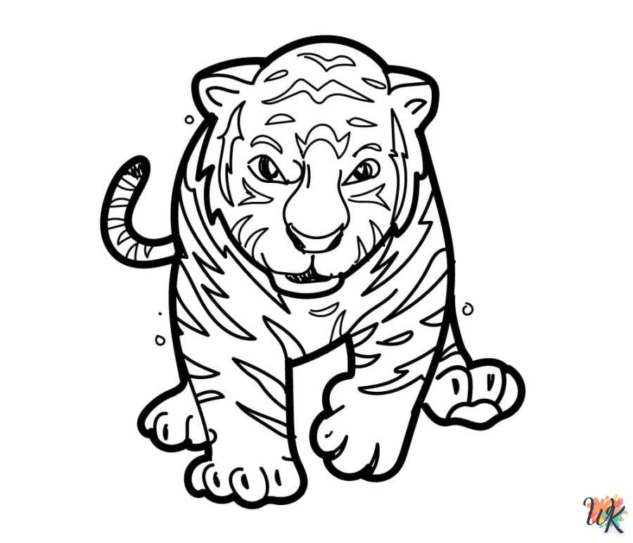 coloriage Tigre  a imprimer enfant 10 ans