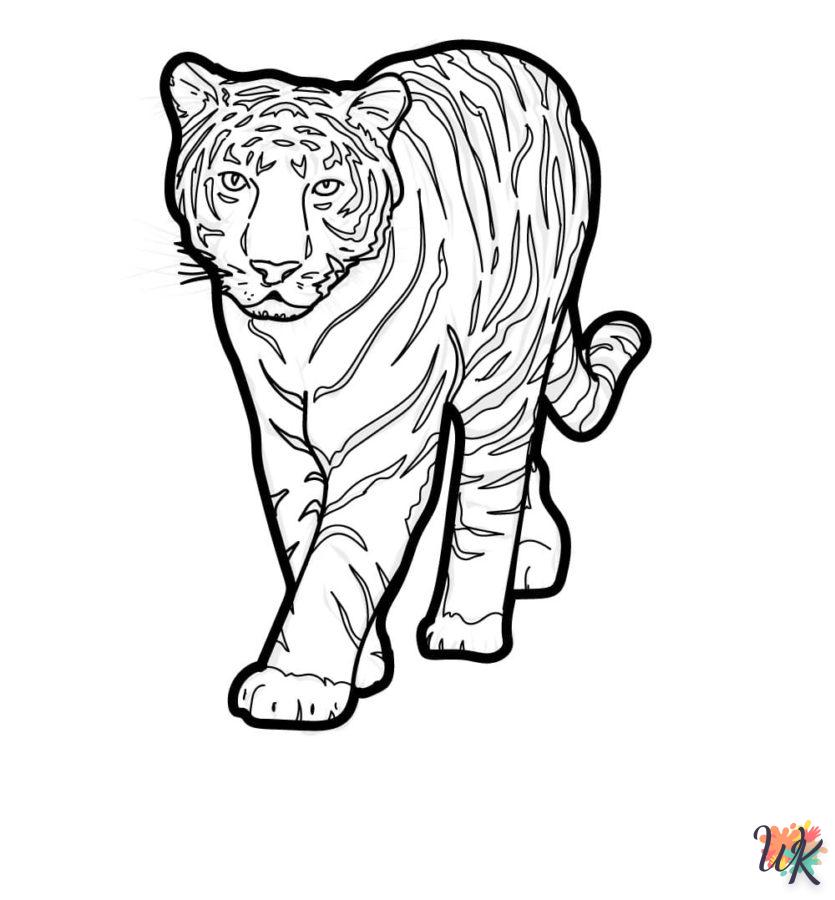 coloriage Tigre  à imprimer pour enfant de 8 ans