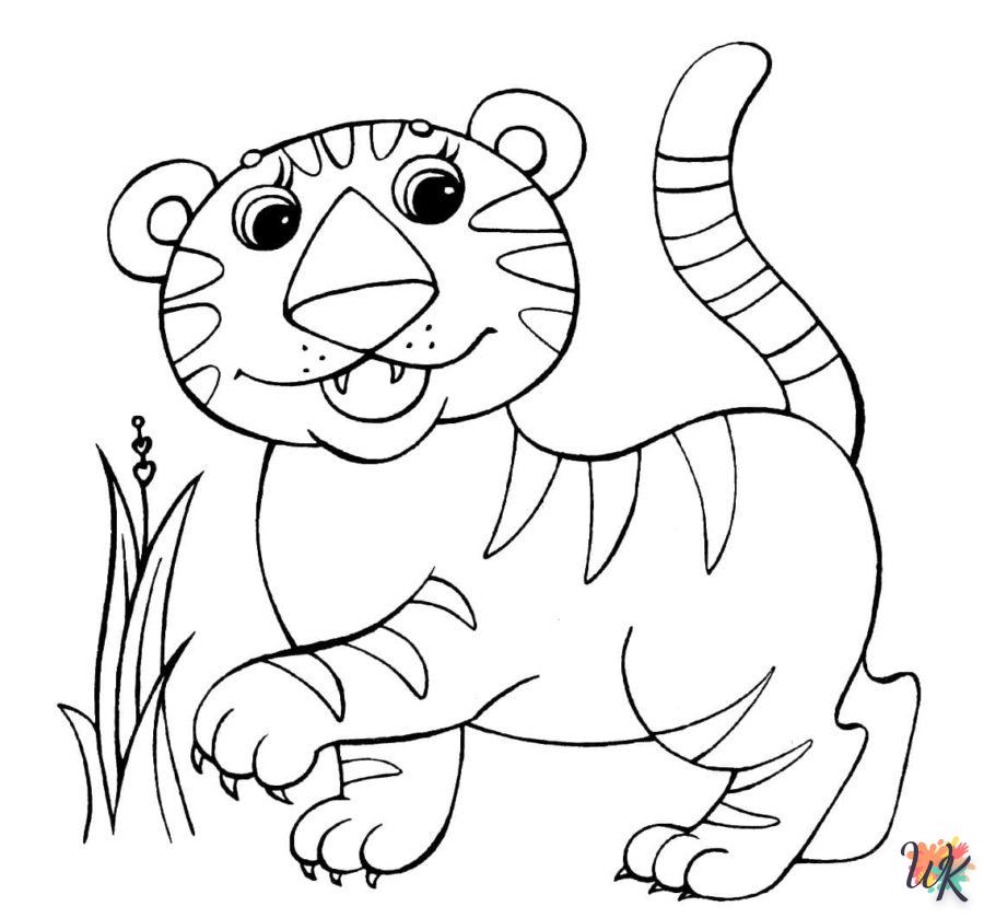 coloriage Tigre  à imprimer pour enfant de 2 ans