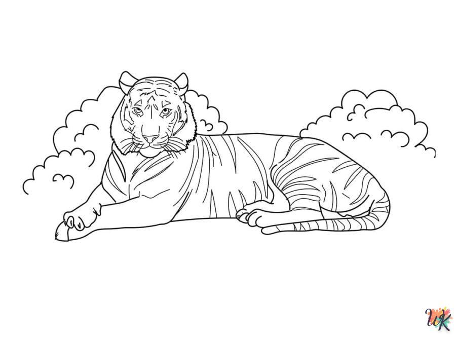 coloriage Tigre  en ligne pour bebe de 2 ans