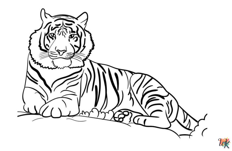 coloriage Tigre  à imprimer kawaii