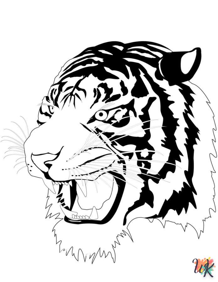 coloriage Tigre  à imprimer pour enfant de 8 ans