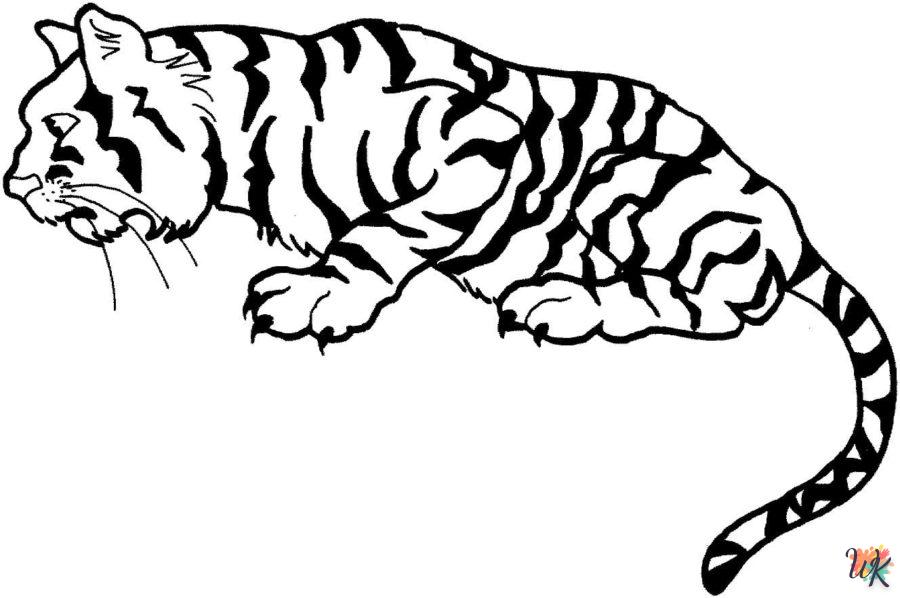 coloriage Tigre  à imprimer kawaii