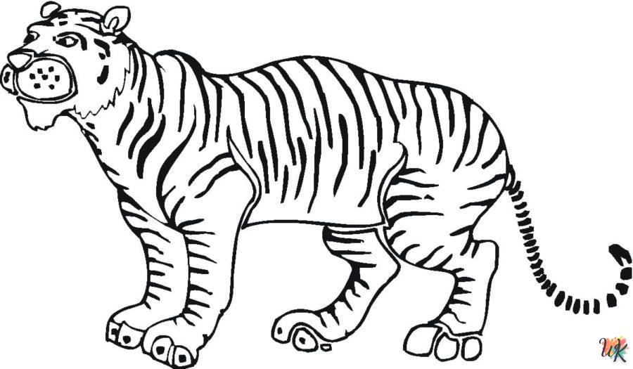 coloriage Tigre  à imprimer pour enfant de 4 ans