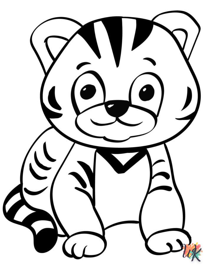 coloriage Tigre  à imprimer pour enfant de 12 ans