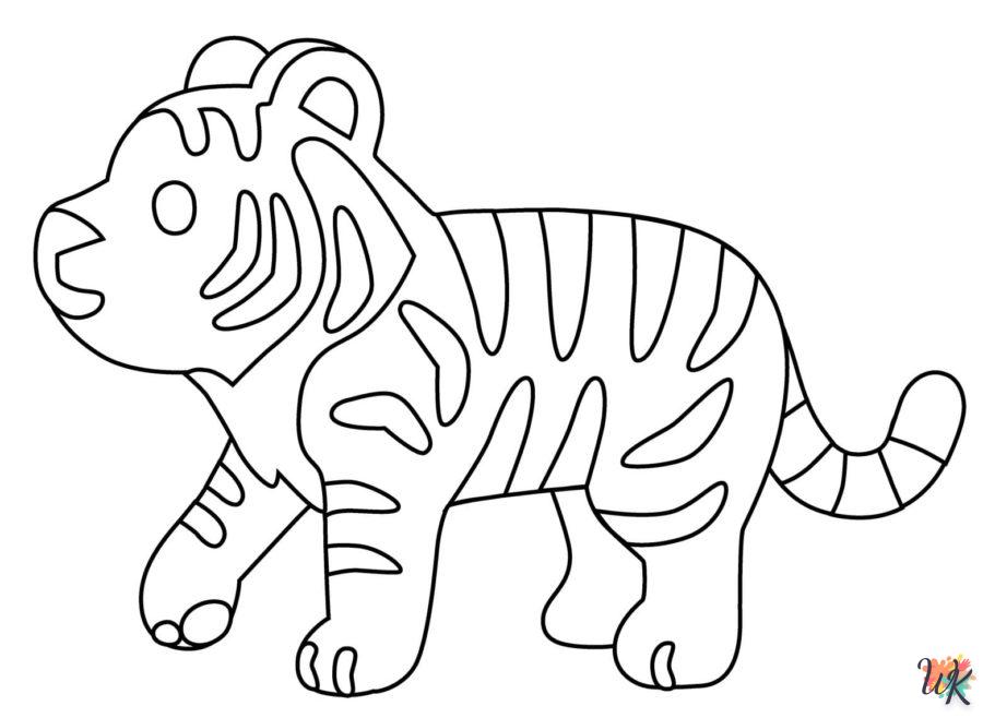 coloriage Tigre  pour enfant de 2 ans