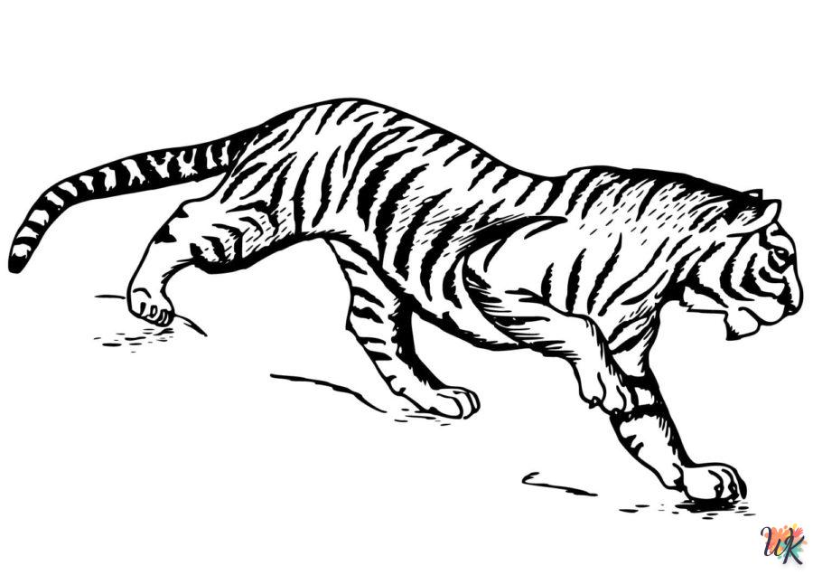 coloriage Tigre  à imprimer pour enfant de 8 ans