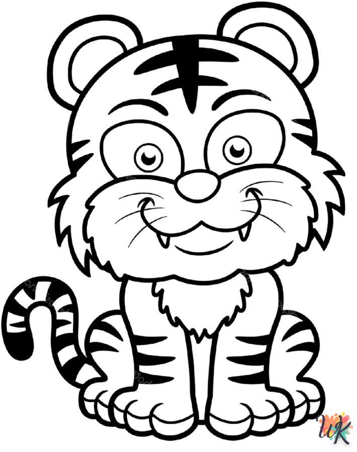 imprimer coloriage Tigre  pour enfant