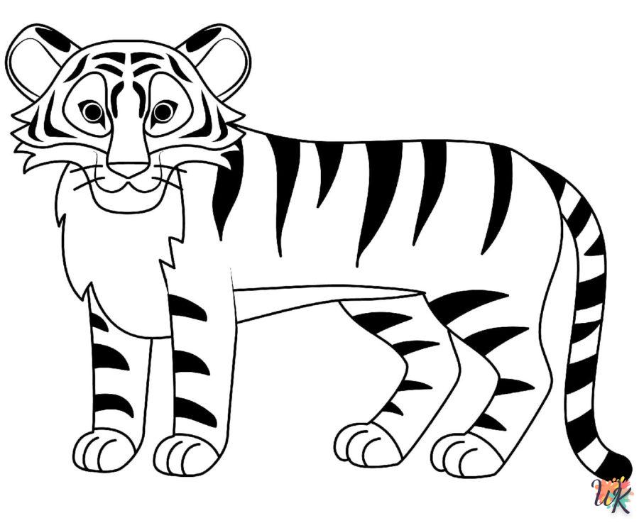 coloriage Tigre  d'enfant a imprimer