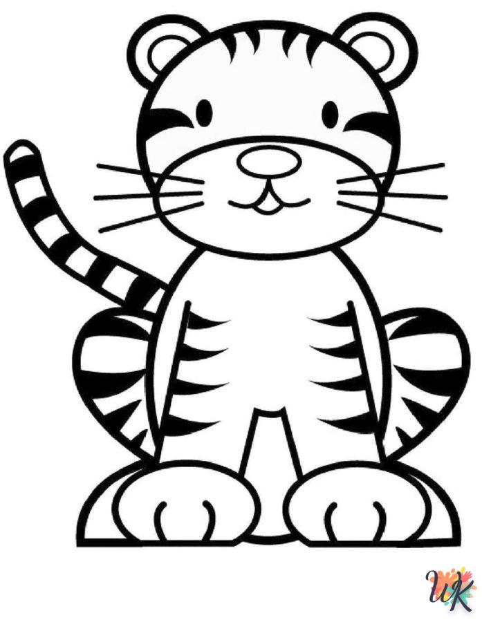 coloriage Tigre  pour enfant de 4 ans