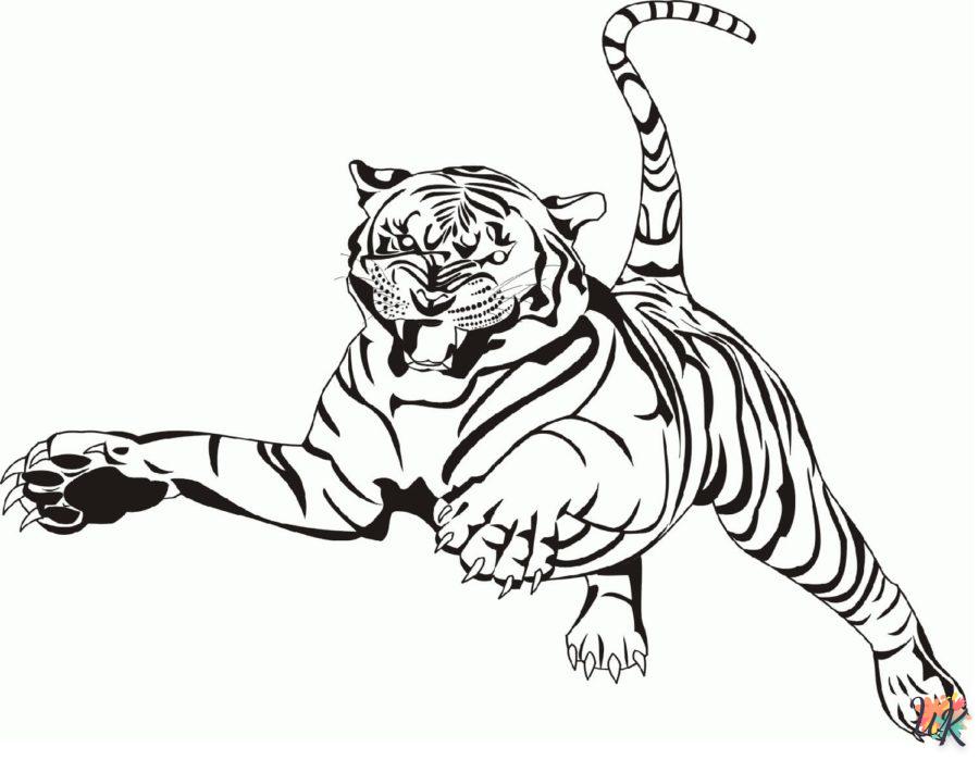 coloriage Tigre  à imprimer pour enfant de 7 ans