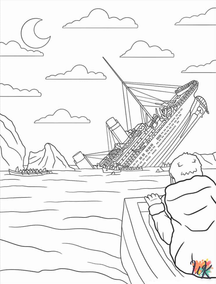 coloriage Titanic  magique à faire en ligne